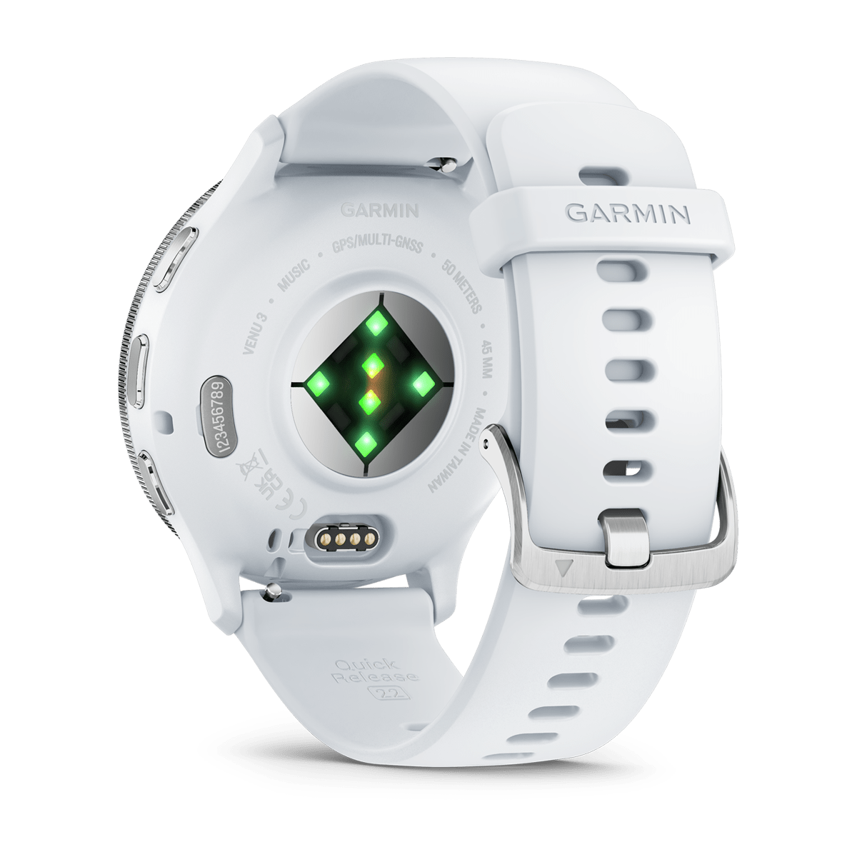 Venu® 3S Steinweiss/Silber mit Schnellwechsel-Silikon-Armband 010-02784_2