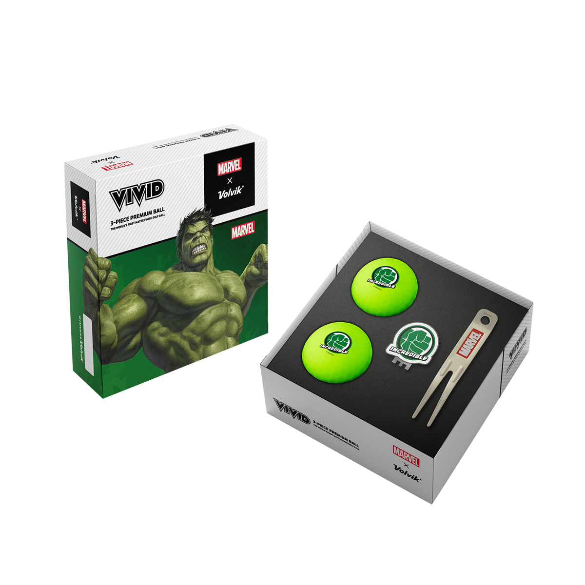 Volvik Marvel Hulk 2x VIVID + marqueur/outil de dérivation 209.000215_1