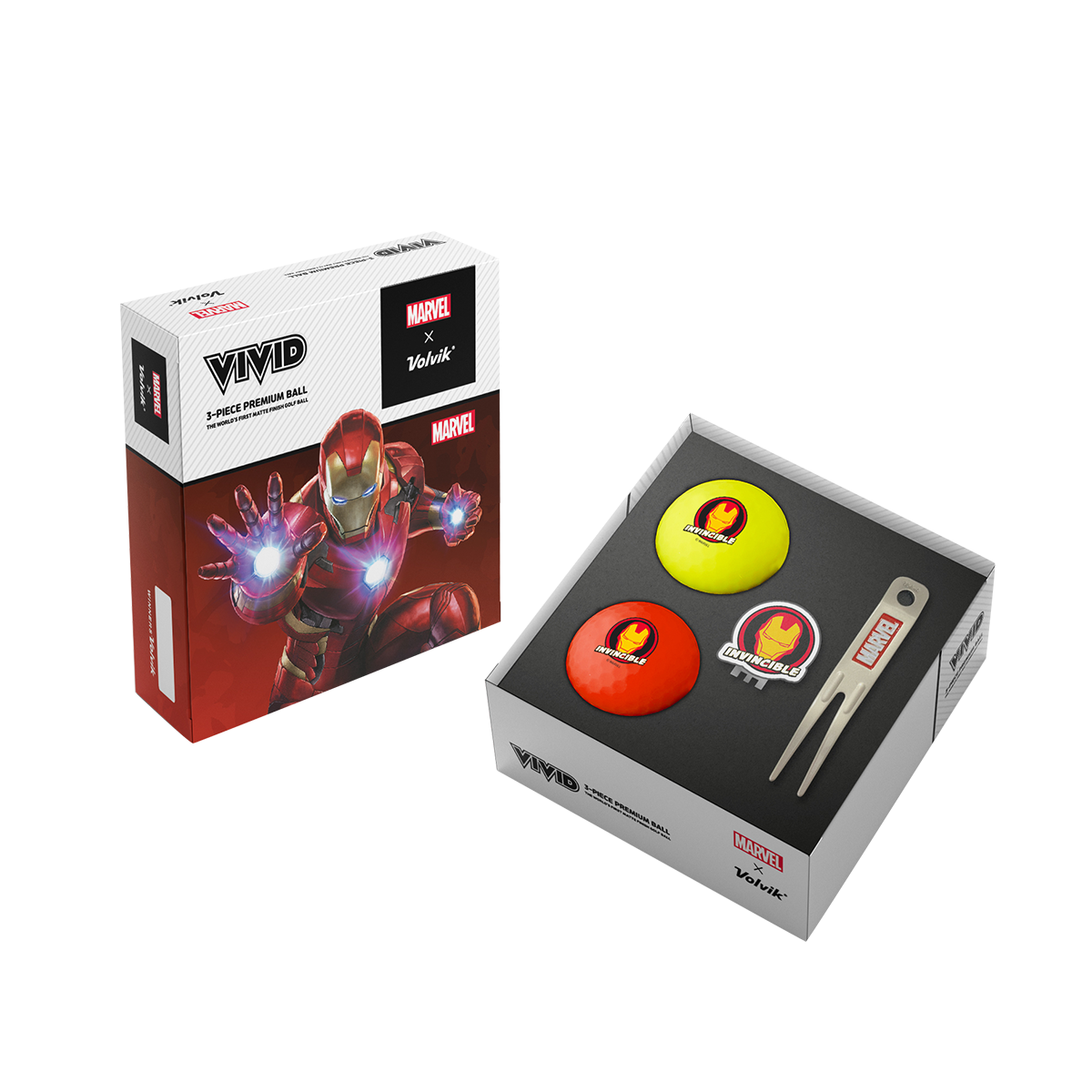 Volvik Marvel Iron Man 2x VIVID + Marker/Divot Tool 209.000218_1