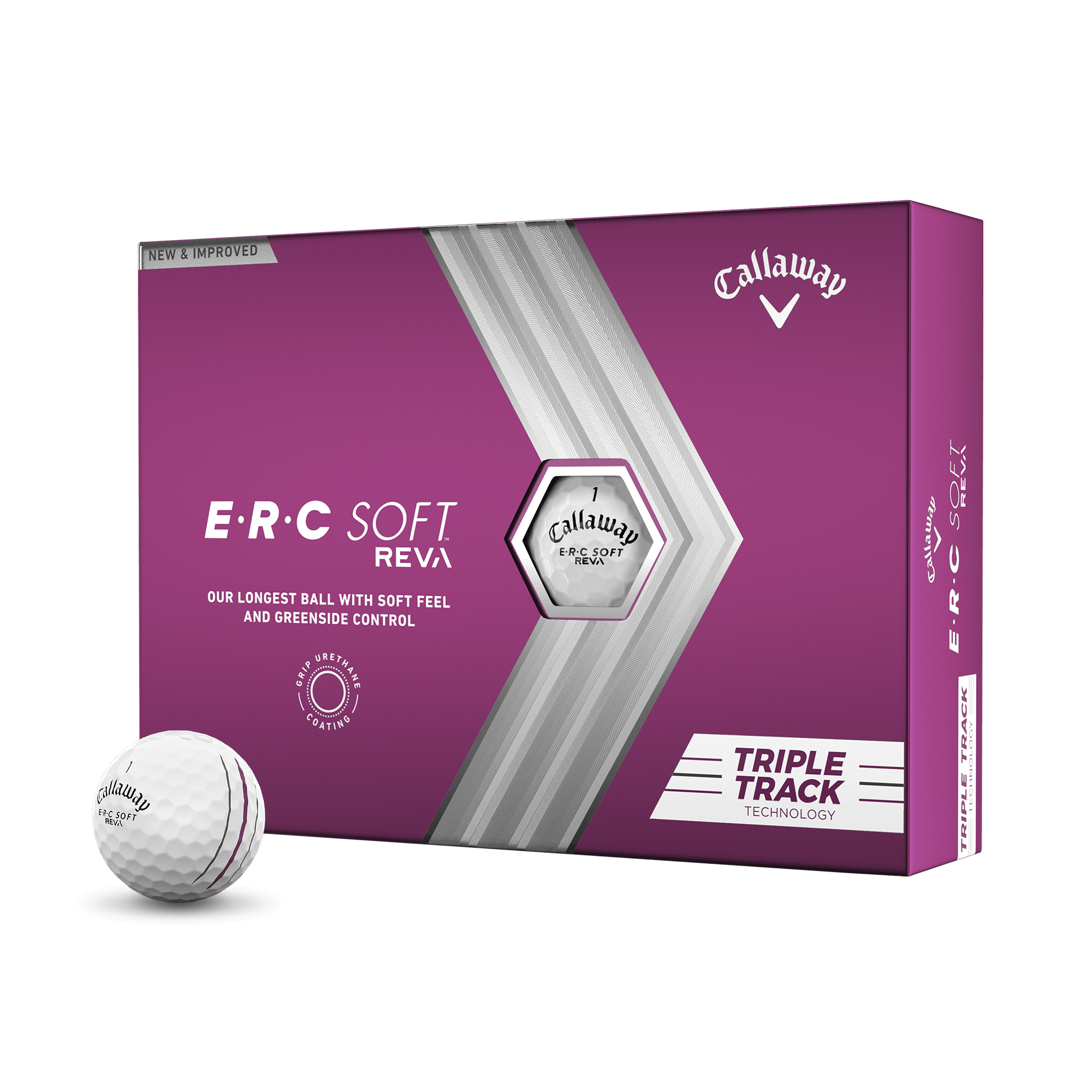 E-R-C Soft REVA Balles de golf (douzaine) balls-2023-erc-soft-reva-triple-track_1
