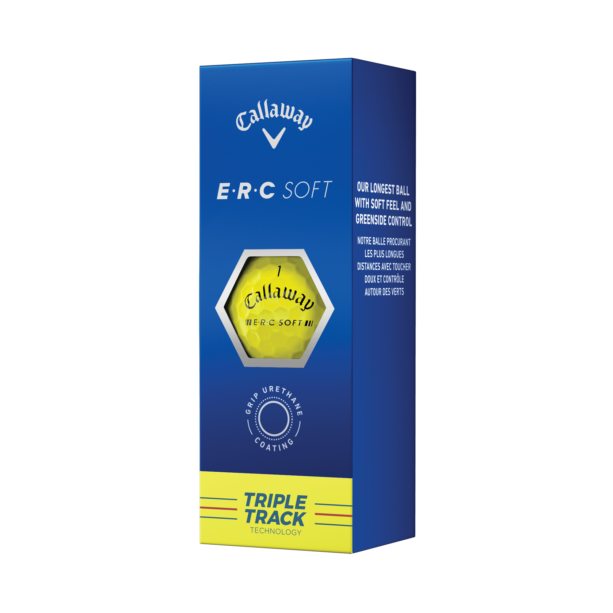 E-R-C Soft Yellow Balles de golf (douzaine) balls-2023-erc-soft-triple-track-yellow_1