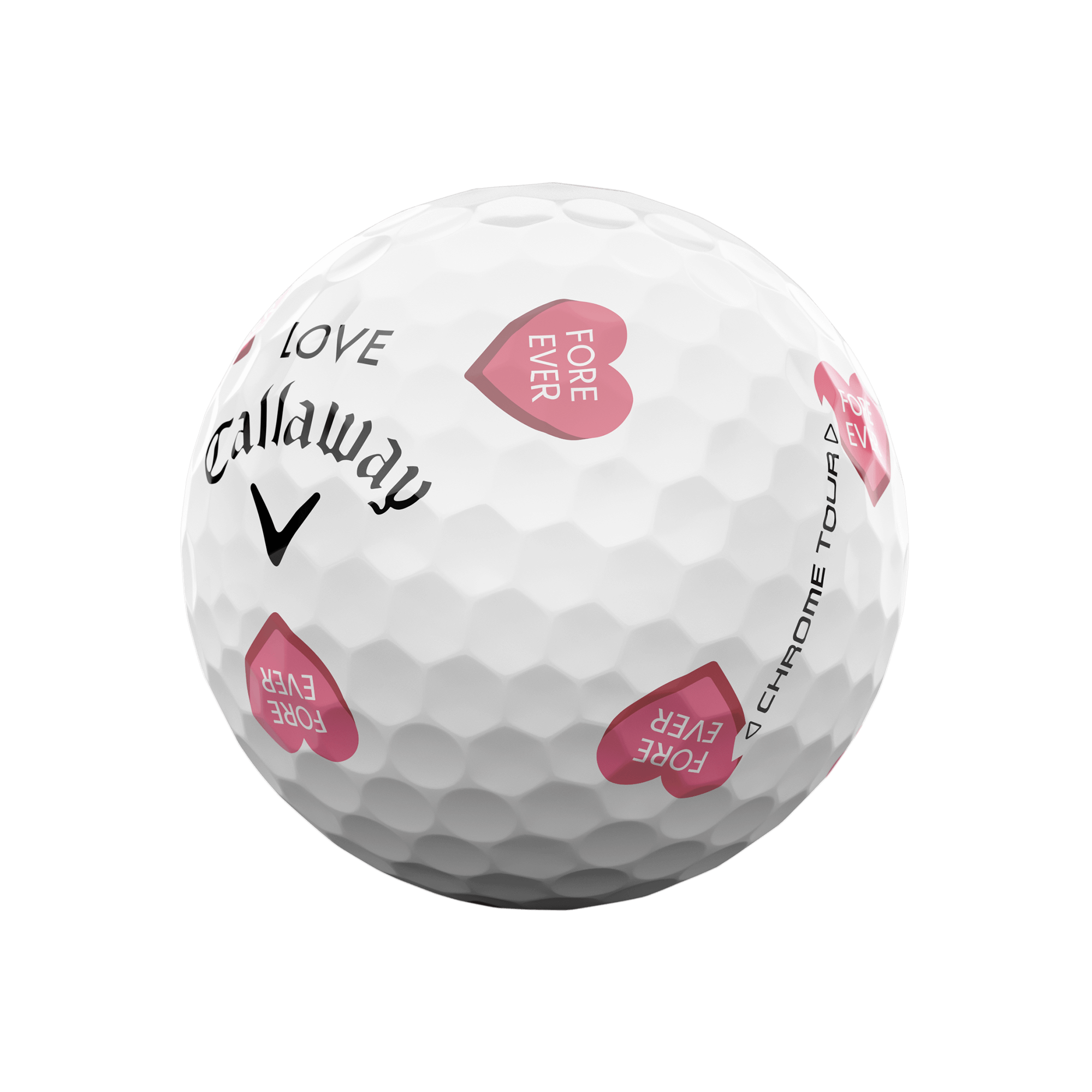 Édition limitée Chrome Tour Valentine's Golf Hearts Balles de golf (douzaine) balls-2024-chrome-tour-truvis-valentines-day_1