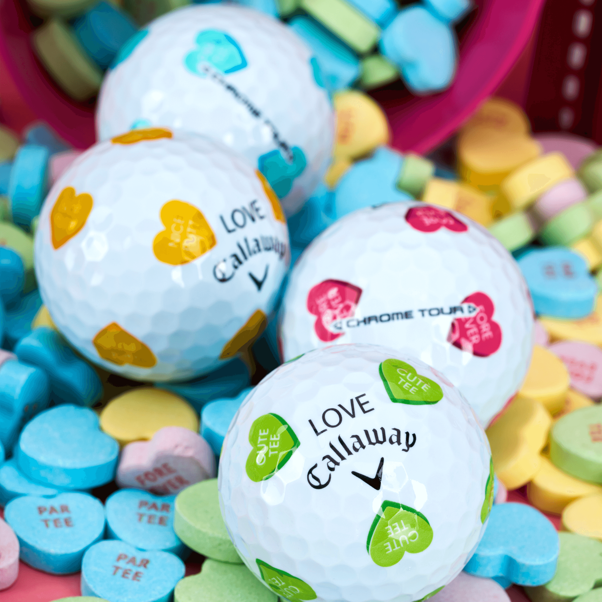 Édition limitée Chrome Tour Valentine's Golf Hearts Balles de golf (douzaine) balls-2024-chrome-tour-truvis-valentines-day_1