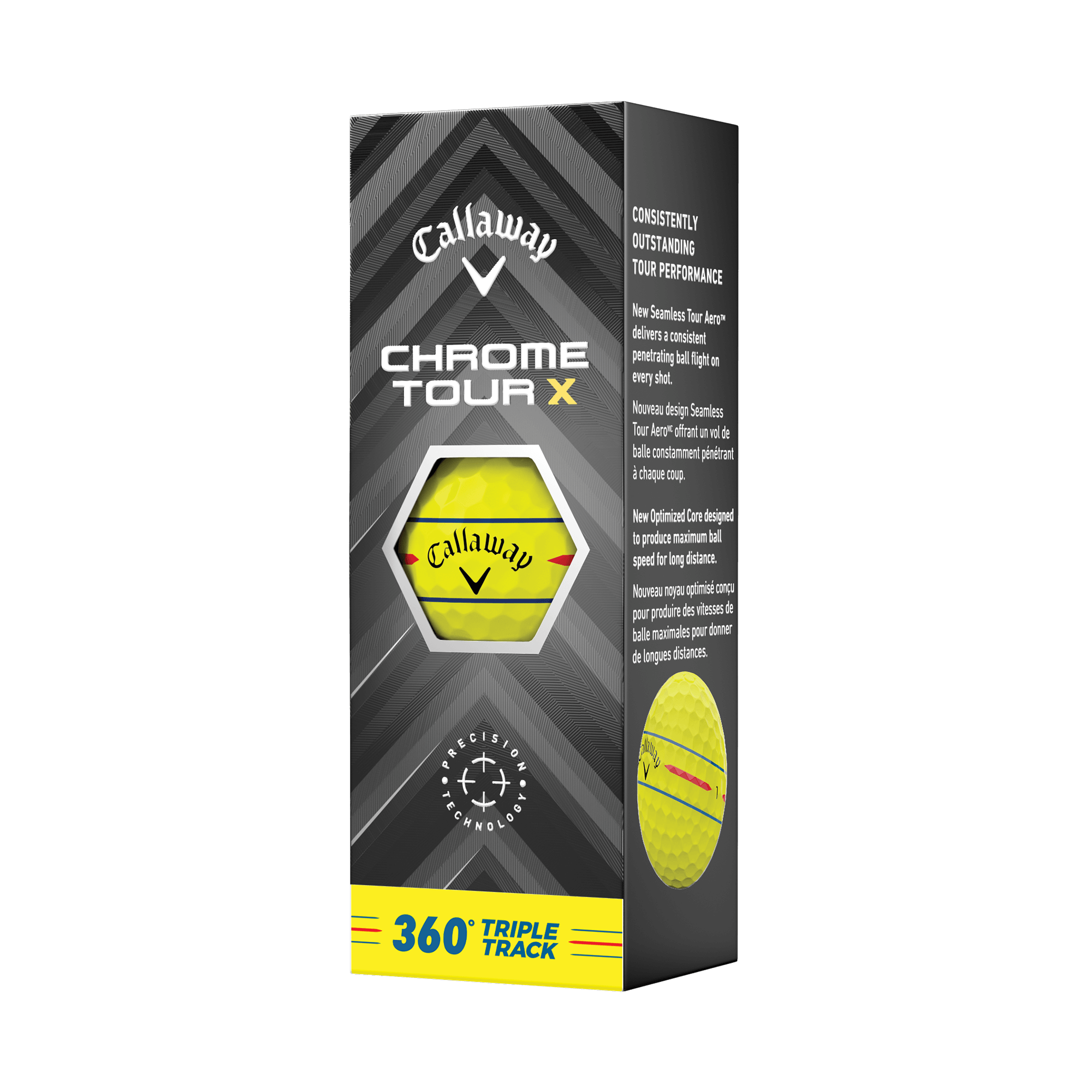 Balles de golf Chrome Tour X 360 Triple Track Yellow balls-2024-chrome-tour-x-360-triple-track-yellow_1