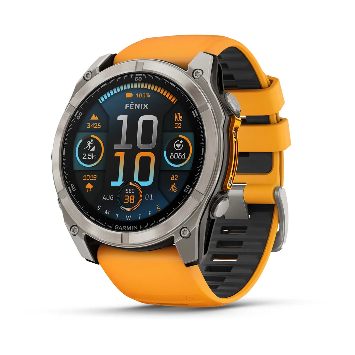 fēnix® 8 – 51 mm, AMOLED Sapphire, Graphit/Titanium Titan mit QuickFit®-Silikon-Armband 26 mm 010-02905_1