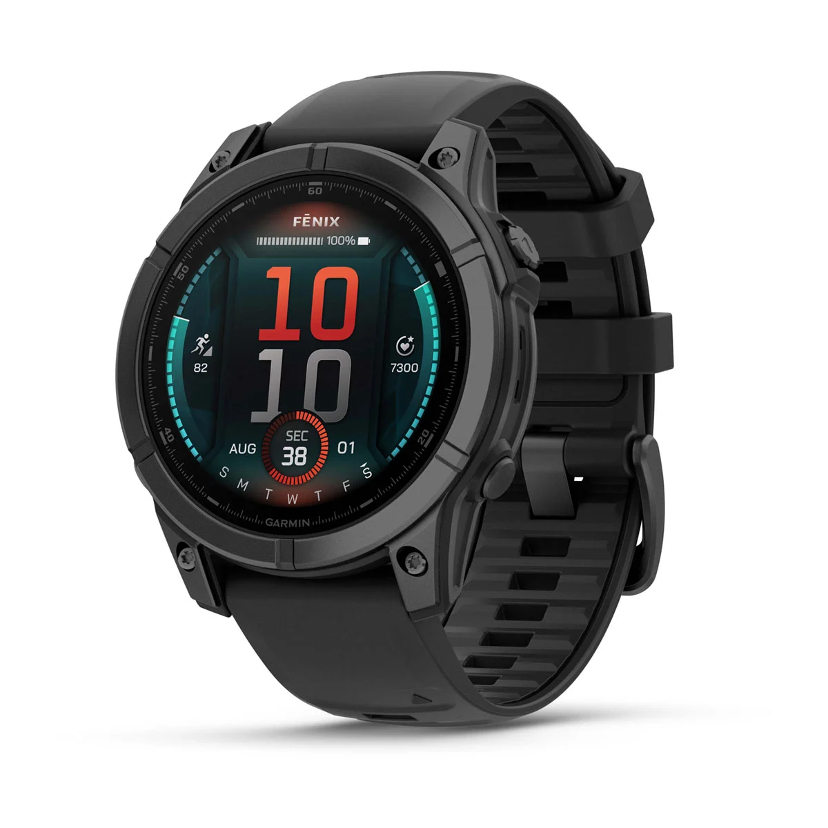 fēnix® E – 47 mm, AMOLED Schwarz/Schiefergrau mit QuickFit®-Silikon-Armband 22 mm 010-03025_2