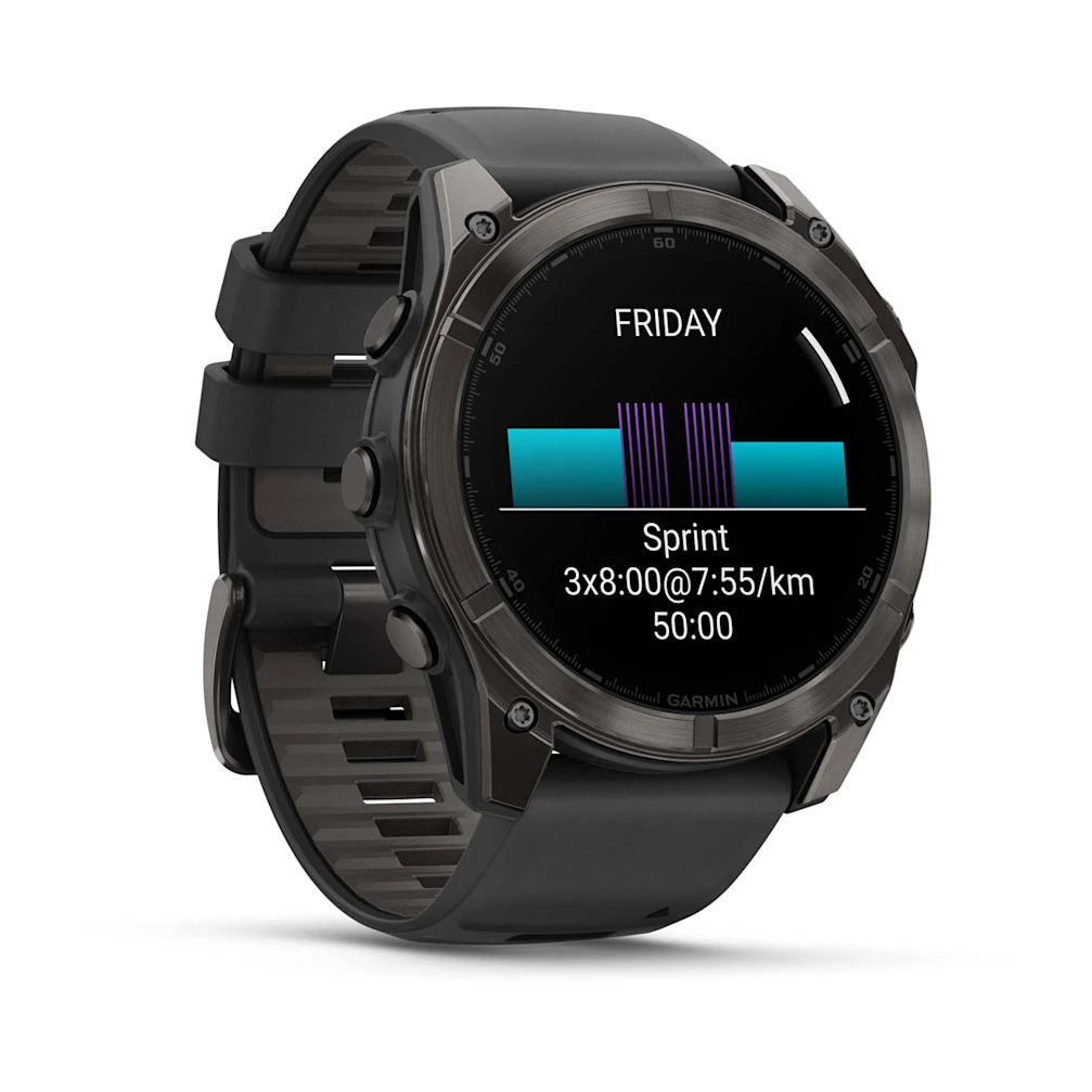 fēnix® 8 – 51 mm, AMOLED Sapphire, Schwarz/Carbongrau DLC Titan mit QuickFit®-Silikon-Armband 26 mm 010-02905_2