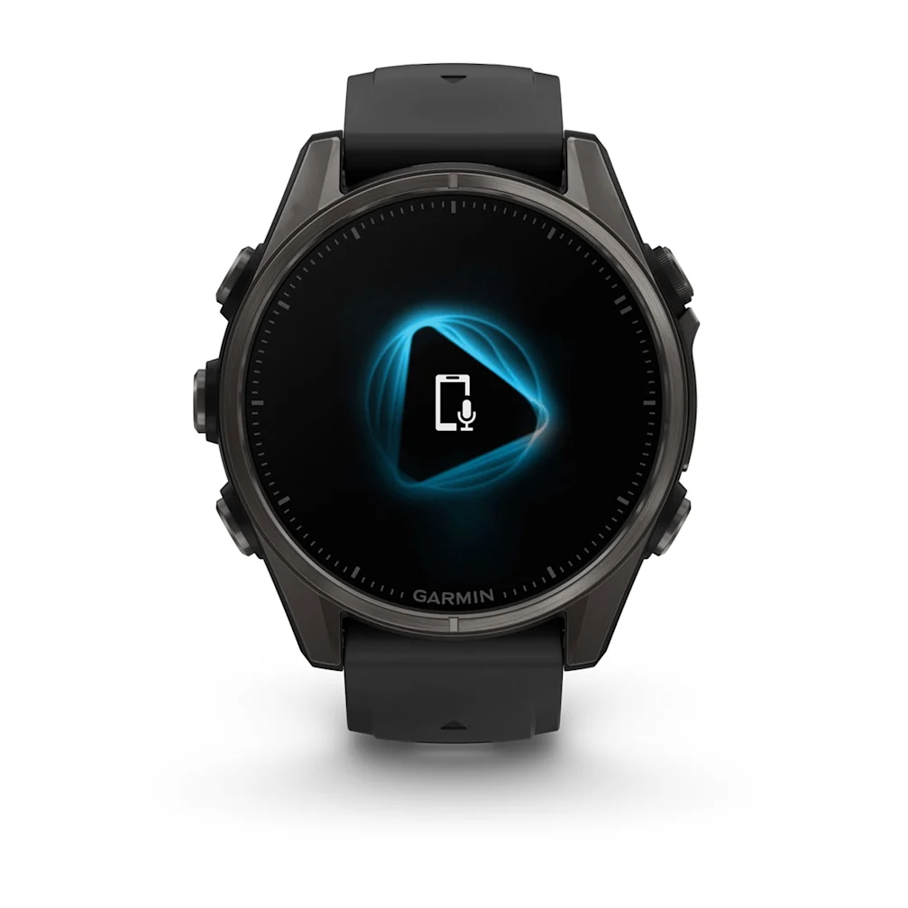 fēnix® 8 – 43 mm, AMOLED Sapphire, Schwarz/Titan Carbongrau DLC mit QuickFit®-Silikon-Armband 20 mm 010-02903_2