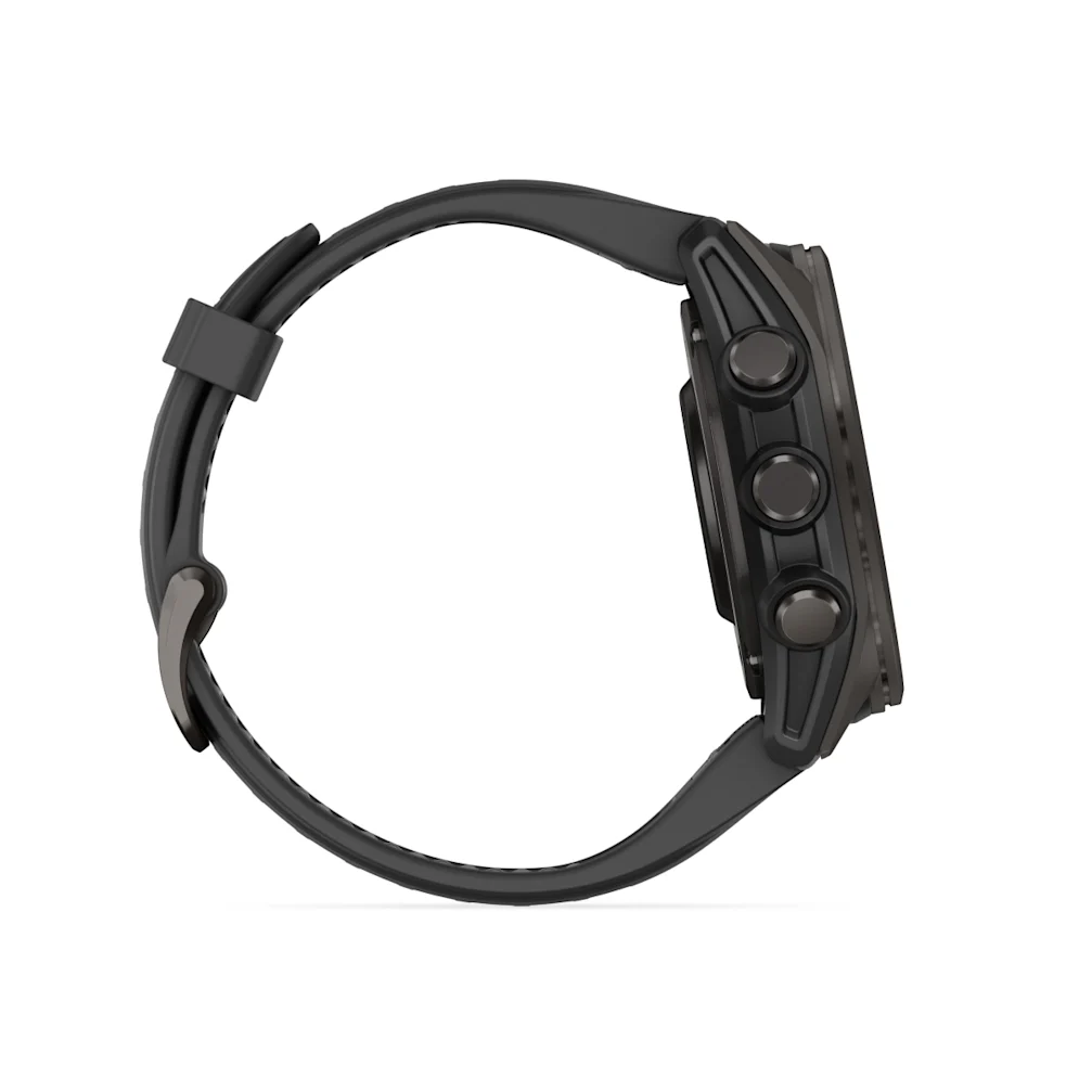 fēnix® 8 – 43 mm, AMOLED Sapphire, Schwarz/Titan Carbongrau DLC mit QuickFit®-Silikon-Armband 20 mm 010-02903_2