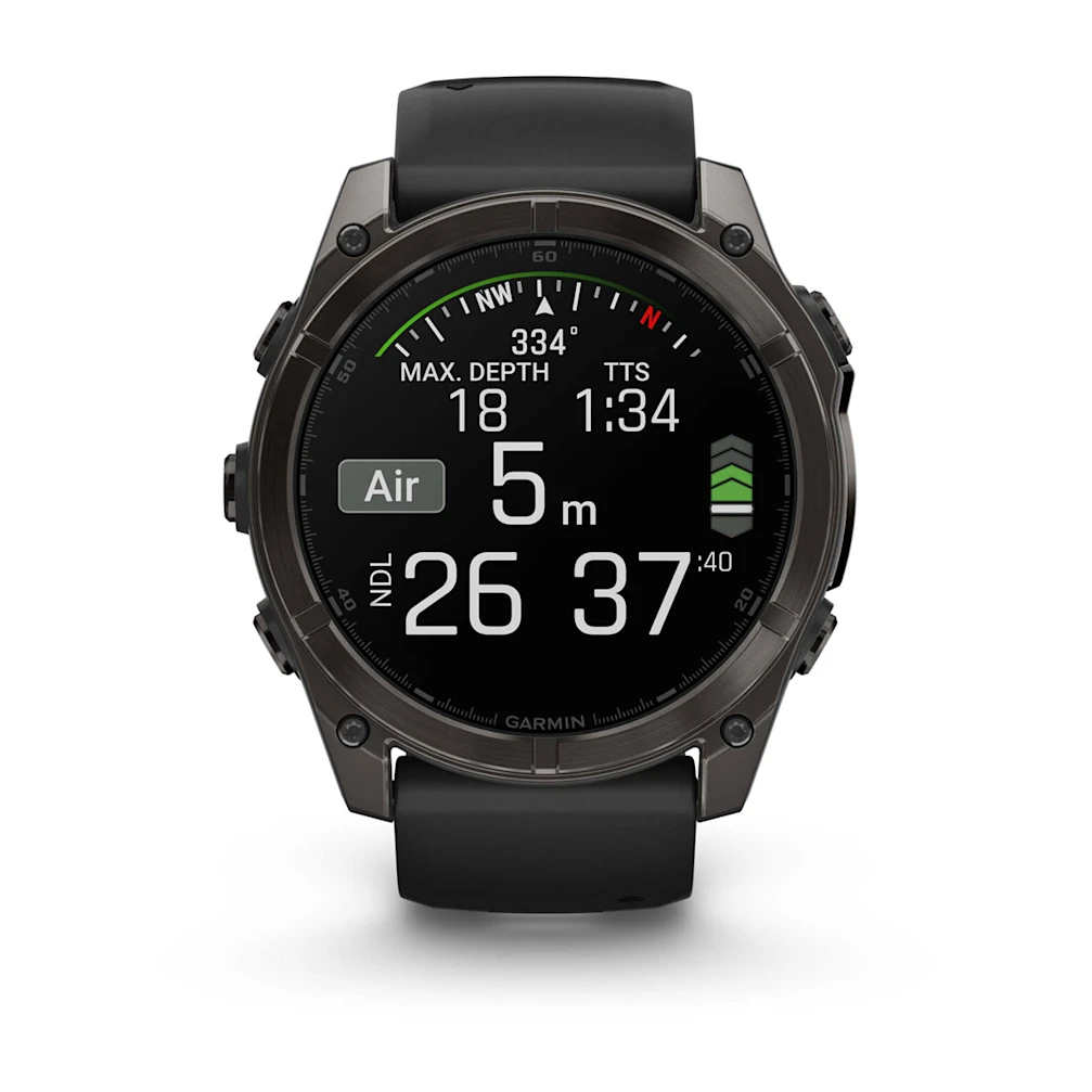 fēnix® 8 – 51 mm, AMOLED Sapphire, Schwarz/Carbongrau DLC Titan mit QuickFit®-Silikon-Armband 26 mm 010-02905_2