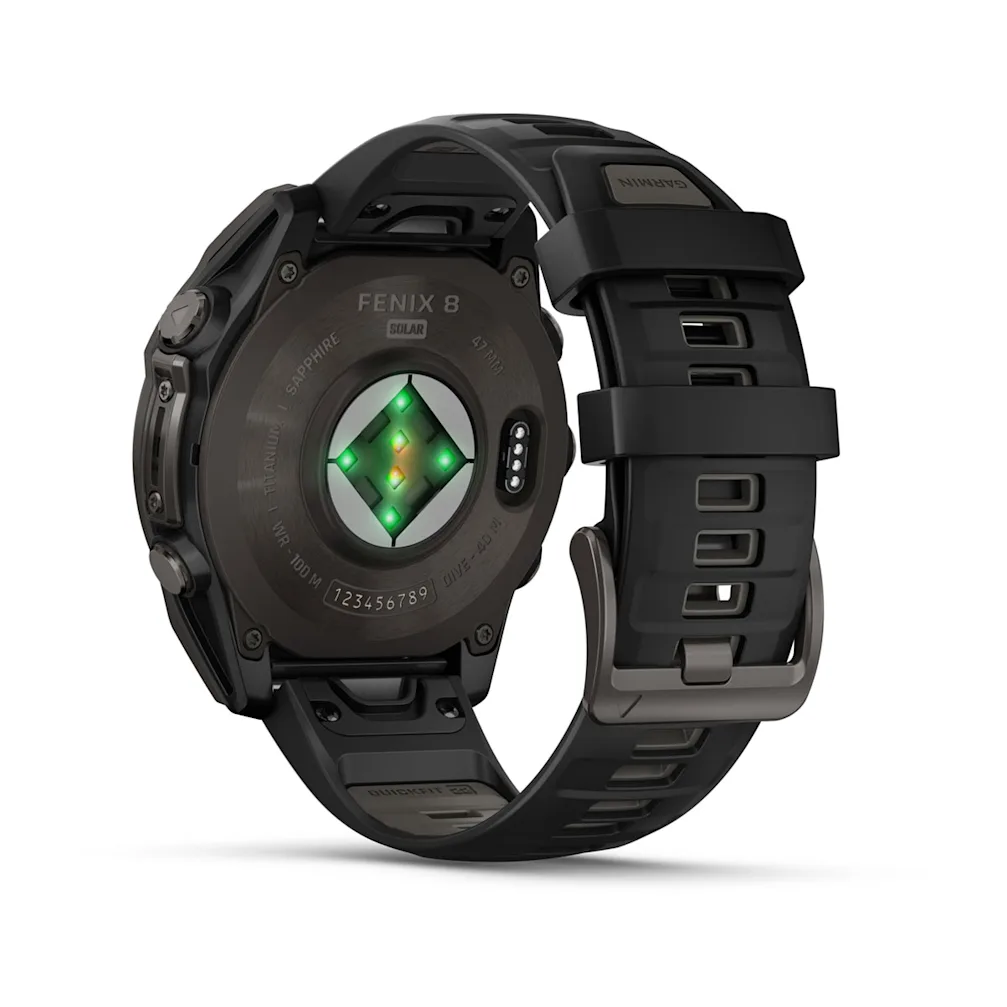 fēnix® 8 – 47 mm, Solar, Sapphire Sapphire, Graphit/Titan Carbongrau DLC mit QuickFit®-Silikon-Armband 22 mm 010-02906_2