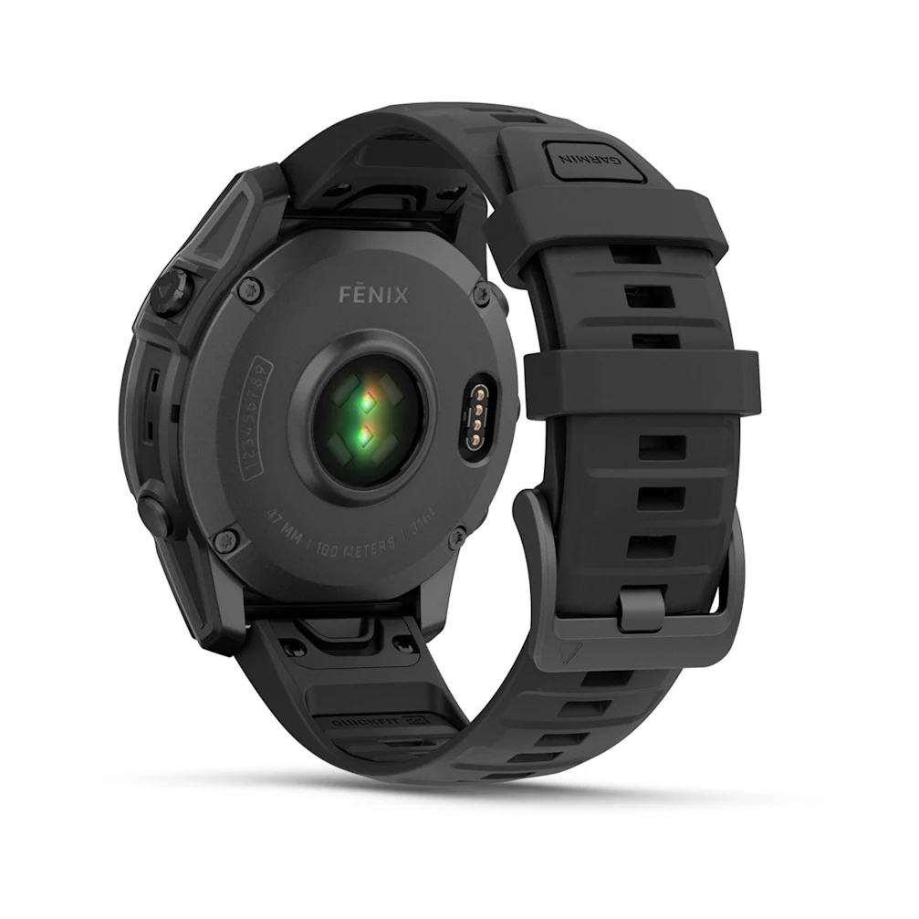 fēnix® E – 47 mm, AMOLED Schwarz/Schiefergrau mit QuickFit®-Silikon-Armband 22 mm 010-03025_2